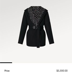 Louis Vuitton Black Belted Pea Coat